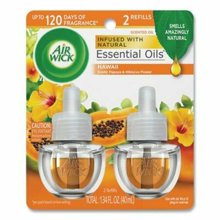 RECKITBENC Air Wick, SCENTED OIL TWIN REFILL, HAWAI'I EXOTIC PAPAYA/HIBISCUS FLOWER, 0.67 OZ 85175PK